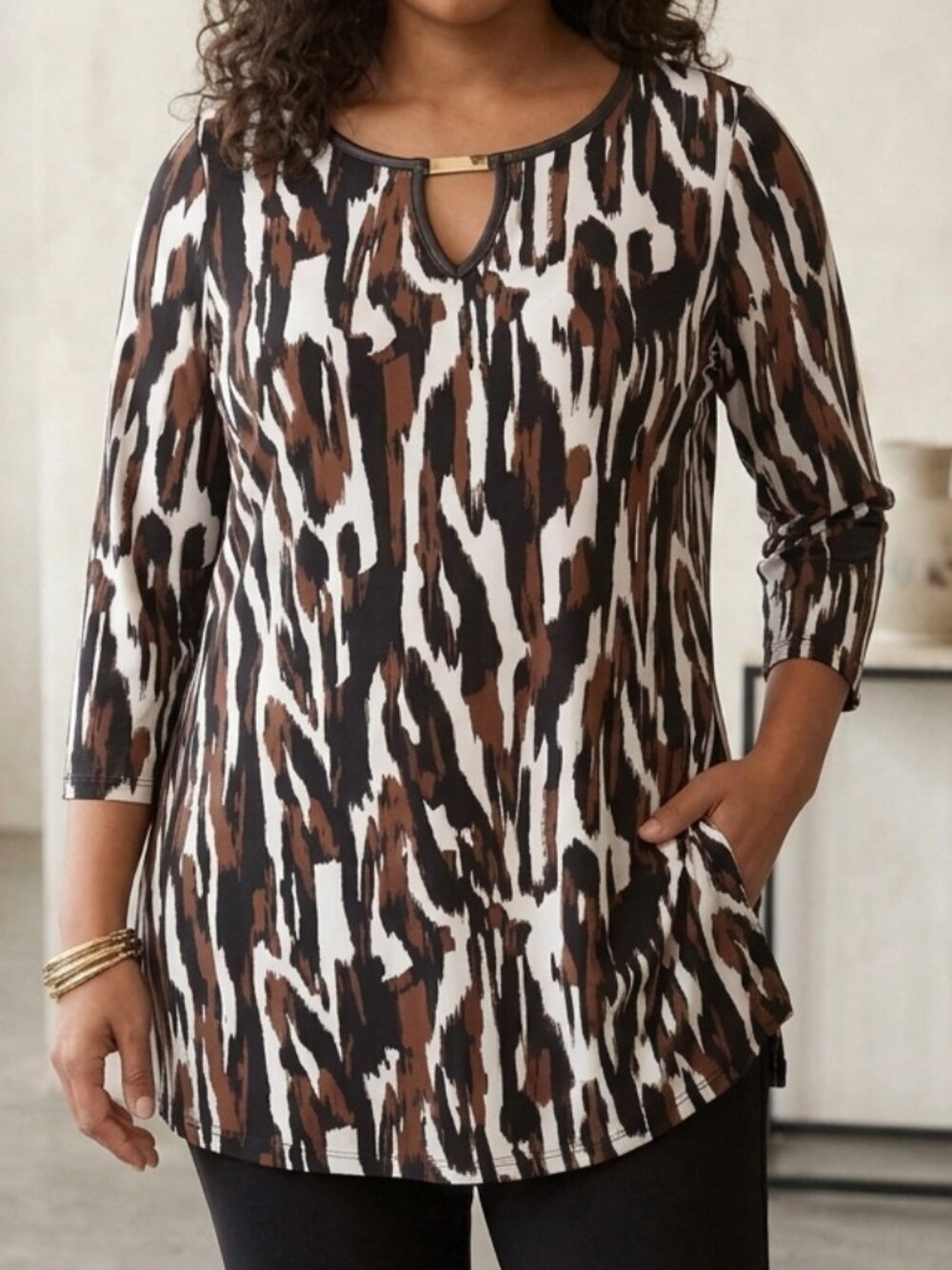JM Collection Cheetah Impress Top X-Large NWT